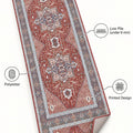 Distressed Medallion Vintage Runner Rug – Red – features