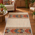 Distressed Vintage Area Rug in a living room