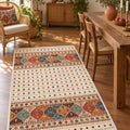 Distressed Vintage Area Rug in a dining room