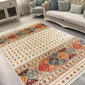 Distressed Vintage Area Rug in a living room