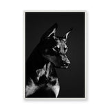Doberman Portrait Modern Wall Art – Black-and-White Dog Photography