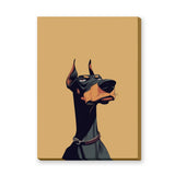 Doberman Portrait Modern Wall Art – Stylized Dog Illustration on Beige