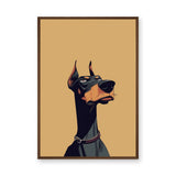 Doberman Portrait Modern Wall Art – Stylized Dog Illustration on Beige