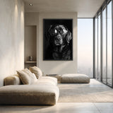 Dog Photography Modern Minimalist Wall Art – Black Dog With Round Glasses