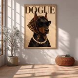 Dogue Stylish Doberman Typography Wall Art – Fashion Dog Print