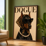 Dogue Stylish Doberman Typography Wall Art – Fashion Dog Print