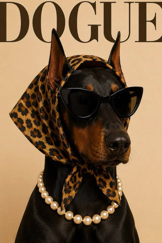 Dogue Stylish Doberman Typography Wall Art – Fashion Dog Print