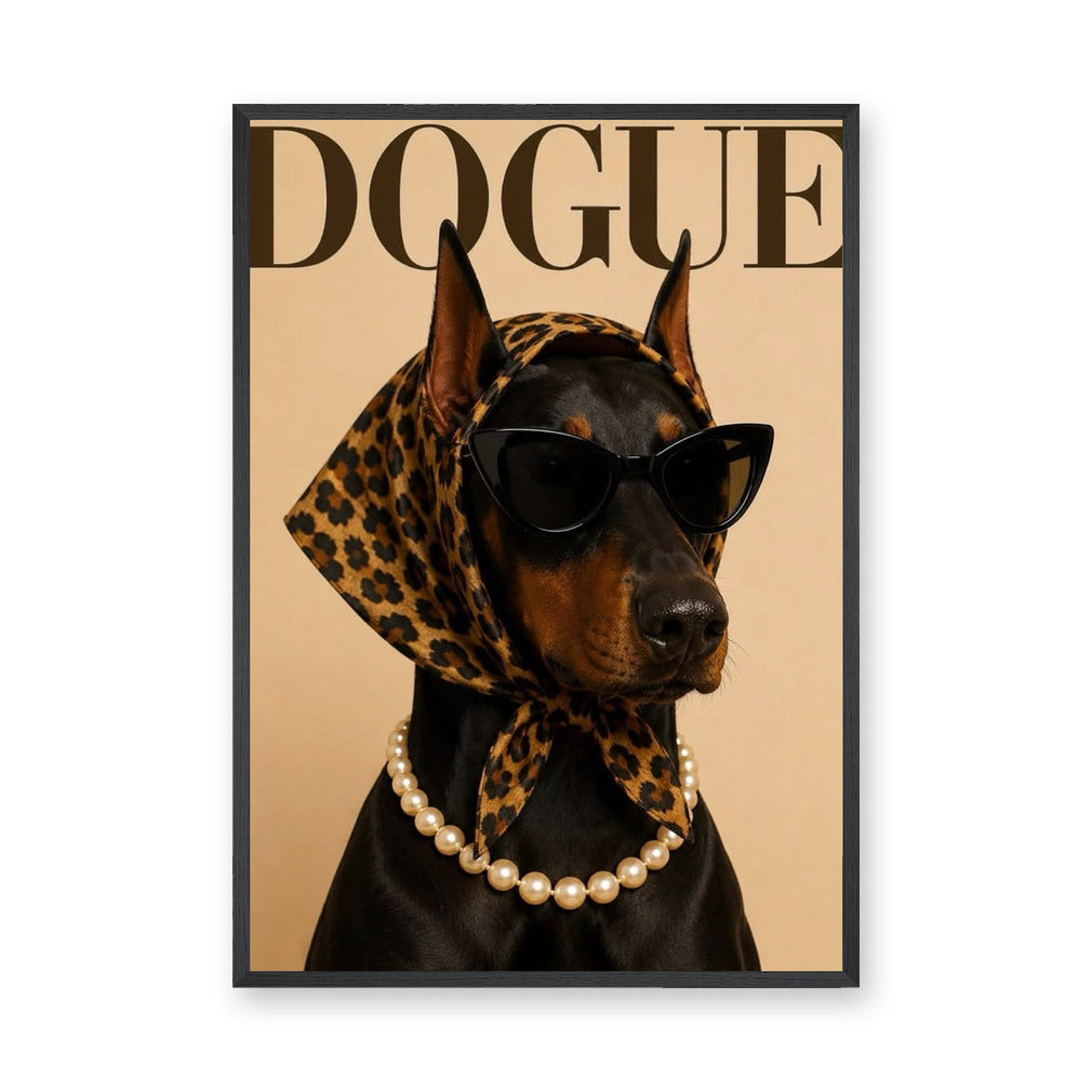 Dogue Stylish Doberman Typography Wall Art – Fashion Dog Print
