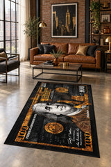 Dollar Gaming Kids Area Rug – Black in a living room