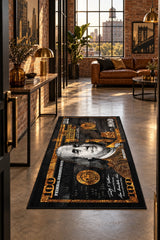 Dollar Gaming Kids Area Rug – Black in a hallway