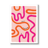 Don't Overthink It Typography Wall Art – Abstract Pink Grid Quote Print