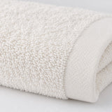 Dotted Cotton Guest Towel Set of 6 – Blue & Ecru – texture close-up