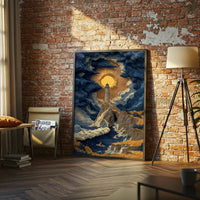 Dramatic Lighthouse Landscape Print, Coastal Wall Décor, Aesthetic Ocean Canvas
