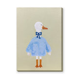 Dressed Duck Kids Wall Art – Whimsical Blue Outfit Nursery Print