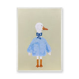 Dressed Duck Kids Wall Art – Whimsical Blue Outfit Nursery Print