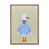 Dressed Duck Kids Wall Art – Whimsical Blue Outfit Nursery Print