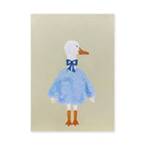 Dressed Duck Kids Wall Art – Whimsical Blue Outfit Nursery Print