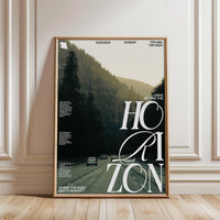 Drive Beyond the Horizon Quote Décor Poster, Aesthetic Motivational Wall Décor
