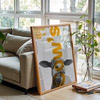 Echoes of a Simpler Time Cows Wall Poster – Editorial Farmhouse Wall Décor