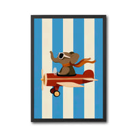 Elephant Flying Airplane Aesthetic Wall Print Décor Poster Print