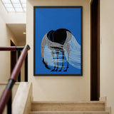 Elephant Modern Line Art Wall Art – Blue Abstract Animal Print