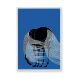 Elephant Modern Line Art Wall Art – Blue Abstract Animal Print