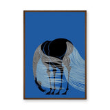 Elephant Modern Line Art Wall Art – Blue Abstract Animal Print