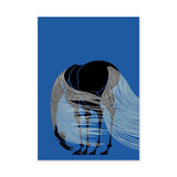 Elephant Modern Line Art Wall Art – Blue Abstract Animal Print