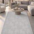 Embossed Modern Area Rug in a living room