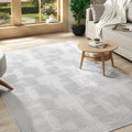 Embossed Modern Area Rug in a living room