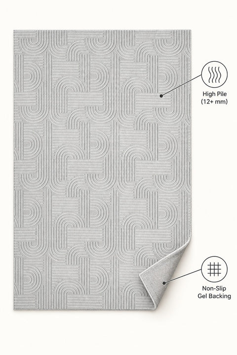 Embossed Modern Area Rug – features