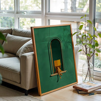 Emerald Green Woman Reading Print - Green Wall Print, Library Decor, Book Lover Gift, Simple Reading Nook Décor Poster