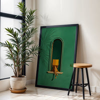 Emerald Green Woman Reading Print - Green Wall Print, Library Decor, Book Lover Gift, Simple Reading Nook Décor Poster