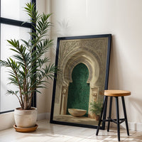 Emerald Mosque Door Print, Islamic Architecture Wall Print, Oriental Calligraphy Décor Poster, Middle Eastern Decor, Cultural Heritage Design