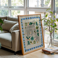 Eric the Elephant Kids Nursery Animal Illustration, Colorful Jungle Pop Art Wall Print