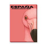 España Flamingo Modern Wall Art – Pink Andalucia Travel Print