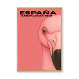España Flamingo Modern Wall Art – Pink Andalucia Travel Print