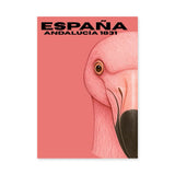 España Flamingo Modern Wall Art – Pink Andalucia Travel Print