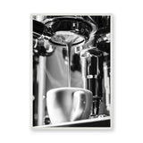 Espresso Modern Minimalist Wall Art – Black and White Coffee Pour