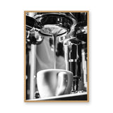 Espresso Modern Minimalist Wall Art – Black and White Coffee Pour