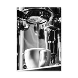 Espresso Modern Minimalist Wall Art – Black and White Coffee Pour