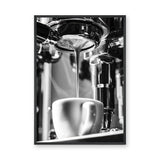 Espresso Modern Minimalist Wall Art – Black and White Coffee Pour