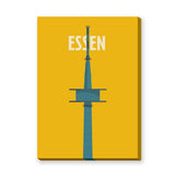 Essen Tower Minimalist Wall Art – Yellow Travel Typography Print