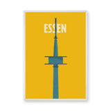 Essen Tower Minimalist Wall Art – Yellow Travel Typography Print
