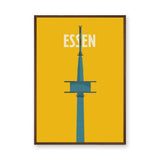 Essen Tower Minimalist Wall Art – Yellow Travel Typography Print