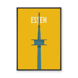 Essen Tower Minimalist Wall Art – Yellow Travel Typography Print