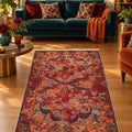 Ethnic Printed Area Rug in a living room