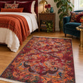 Ethnic Printed Area Rug in a bedroom