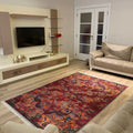 Ethnic Printed Area Rug in a living room