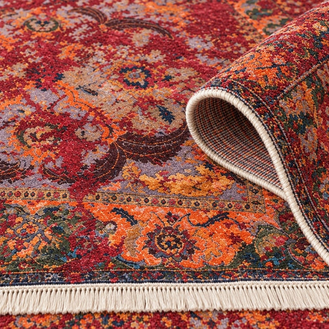 Ethnic Printed Area Rug – texture close-up